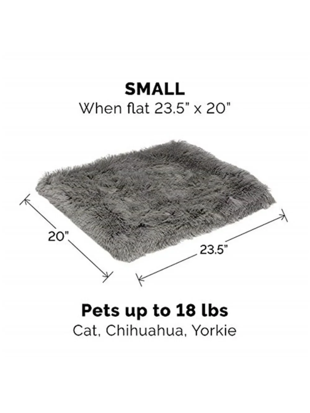 Self Warming Cat Dog Bed Thermal Pet Cuddler Plush Fur Mat Small Gray Washable